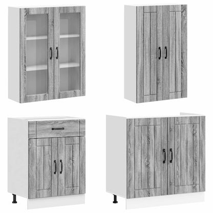 Kitchen Unit LUCCA 8 pcs Grey Sonoma Engineered Wood