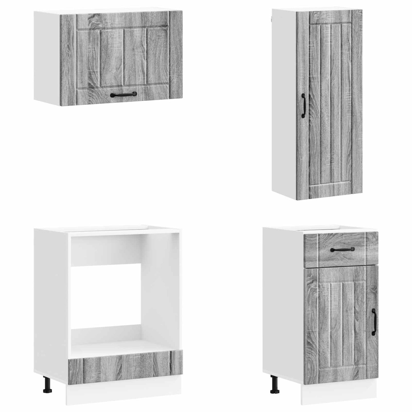 Kitchen Unit LUCCA 8 pcs Grey Sonoma Engineered Wood