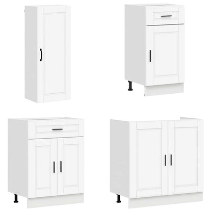 Cabinet Set with Drawer with Shelf 8 pcs White Engineered Wood