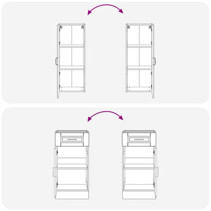 Cabinet Set with Drawer with Shelf 8 pcs White Engineered Wood