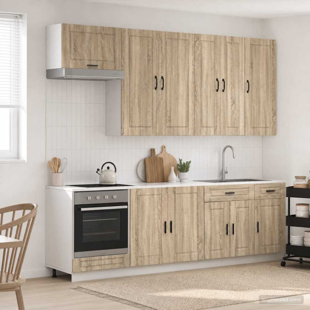 Kitchen Unit PORTO 8 pcs Sonoma Oak Engineered Wood