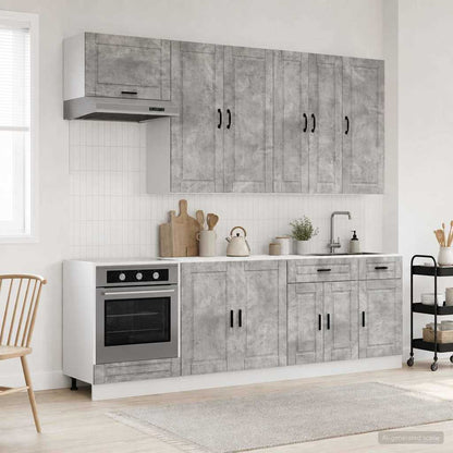 Kitchen Unit PORTO 8 pcs Concrete Grey Engineered Wood