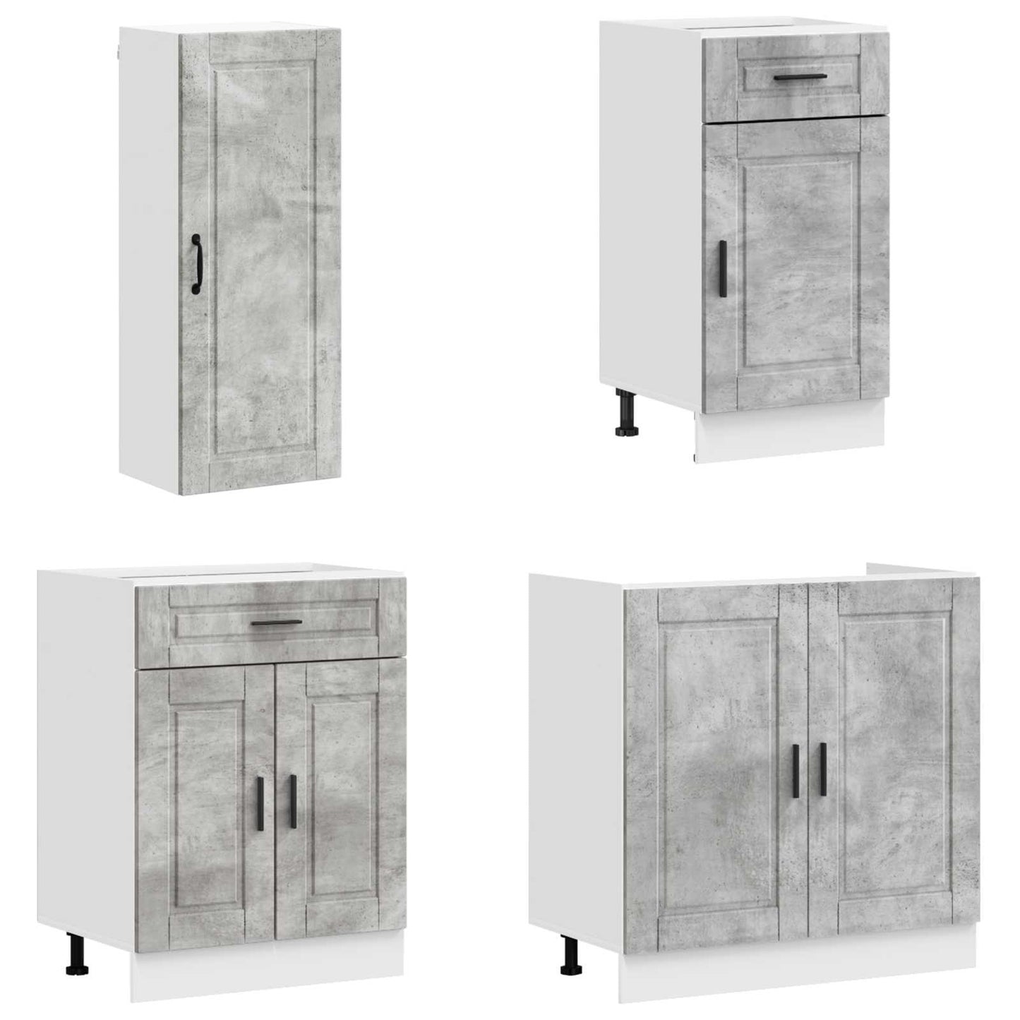 Kitchen Unit PORTO 8 pcs Concrete Grey Engineered Wood