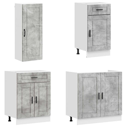 Kitchen Unit PORTO 8 pcs Concrete Grey Engineered Wood