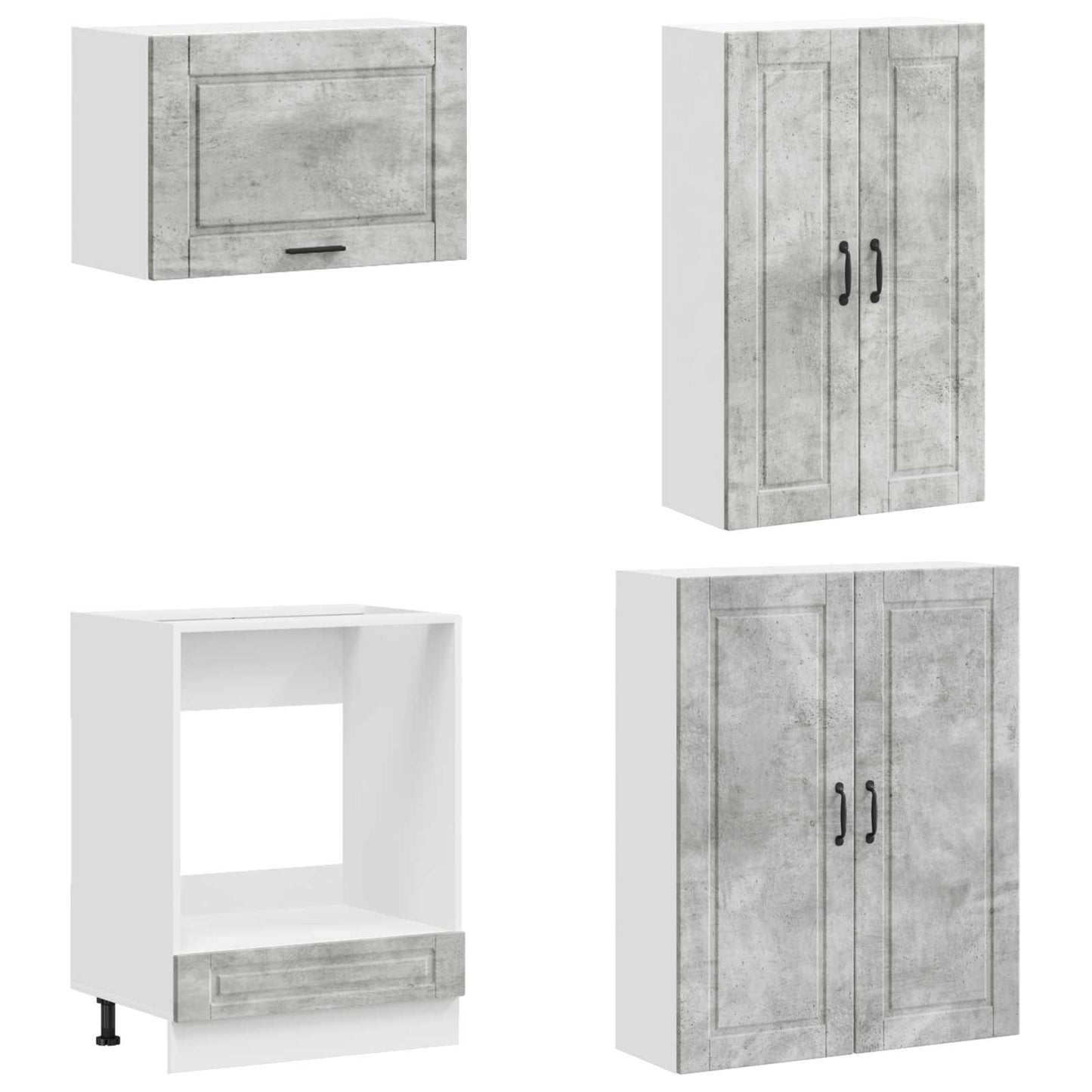 Kitchen Unit PORTO 8 pcs Concrete Grey Engineered Wood