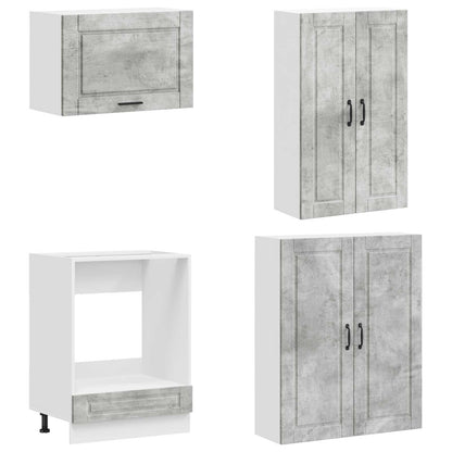 Kitchen Unit PORTO 8 pcs Concrete Grey Engineered Wood