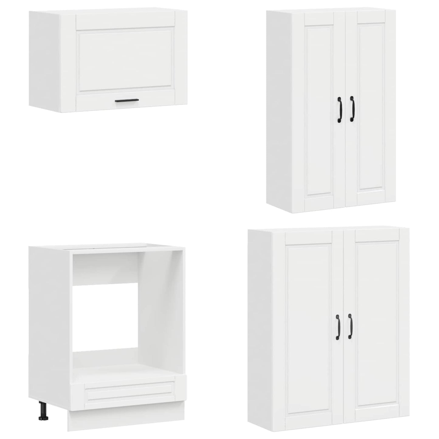 Kitchen Unit PORTO 8 pcs High Gloss White Engineered Wood