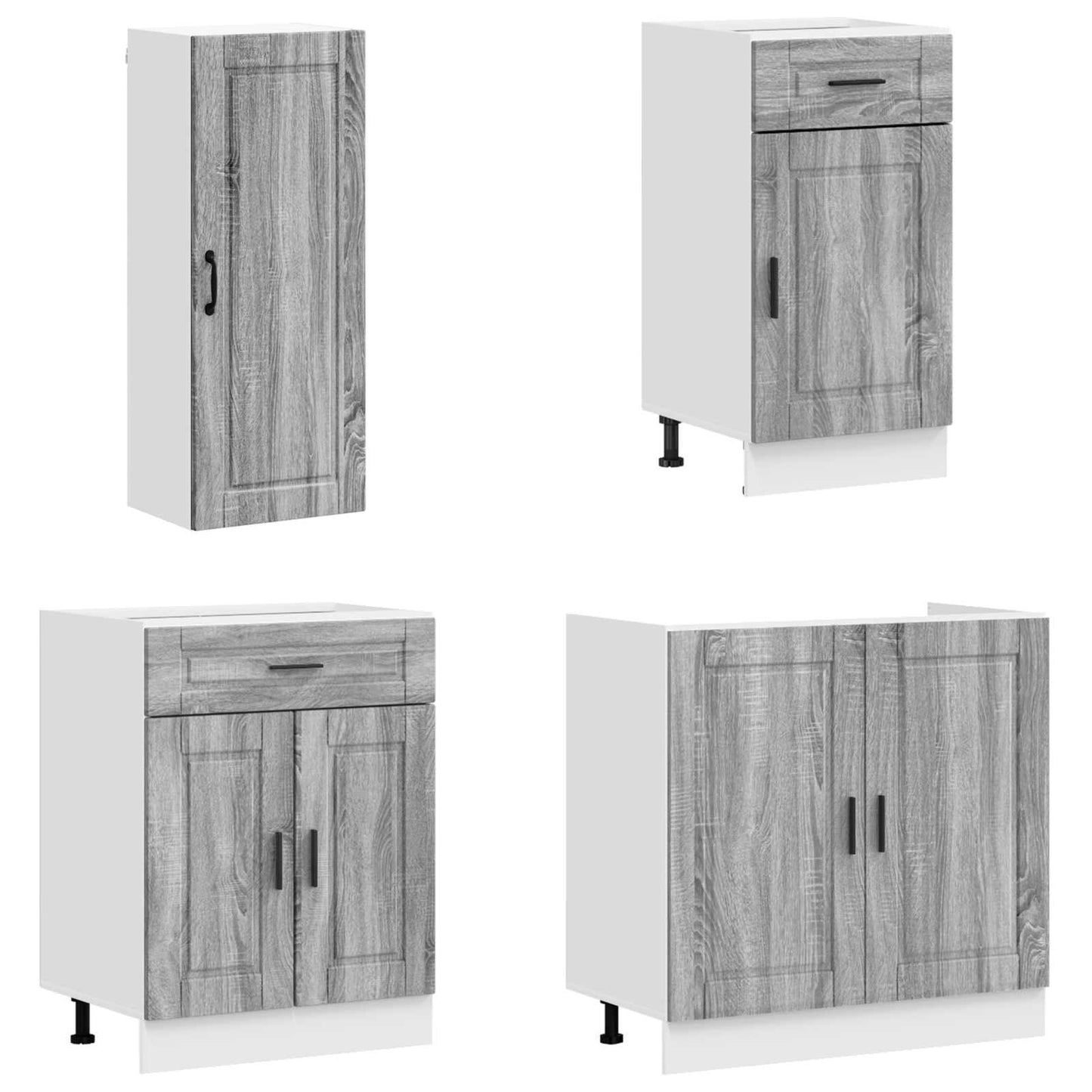 Kitchen Unit PORTO 8 pcs Grey Sonoma Engineered Wood