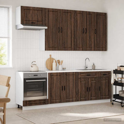 Kitchen Unit PORTO 8 pcs Brown Oak Engineered Wood