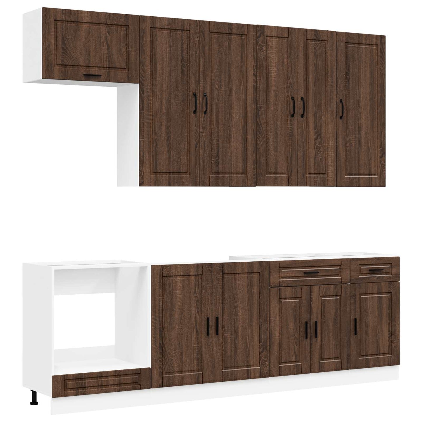 Kitchen Unit PORTO 8 pcs Brown Oak Engineered Wood