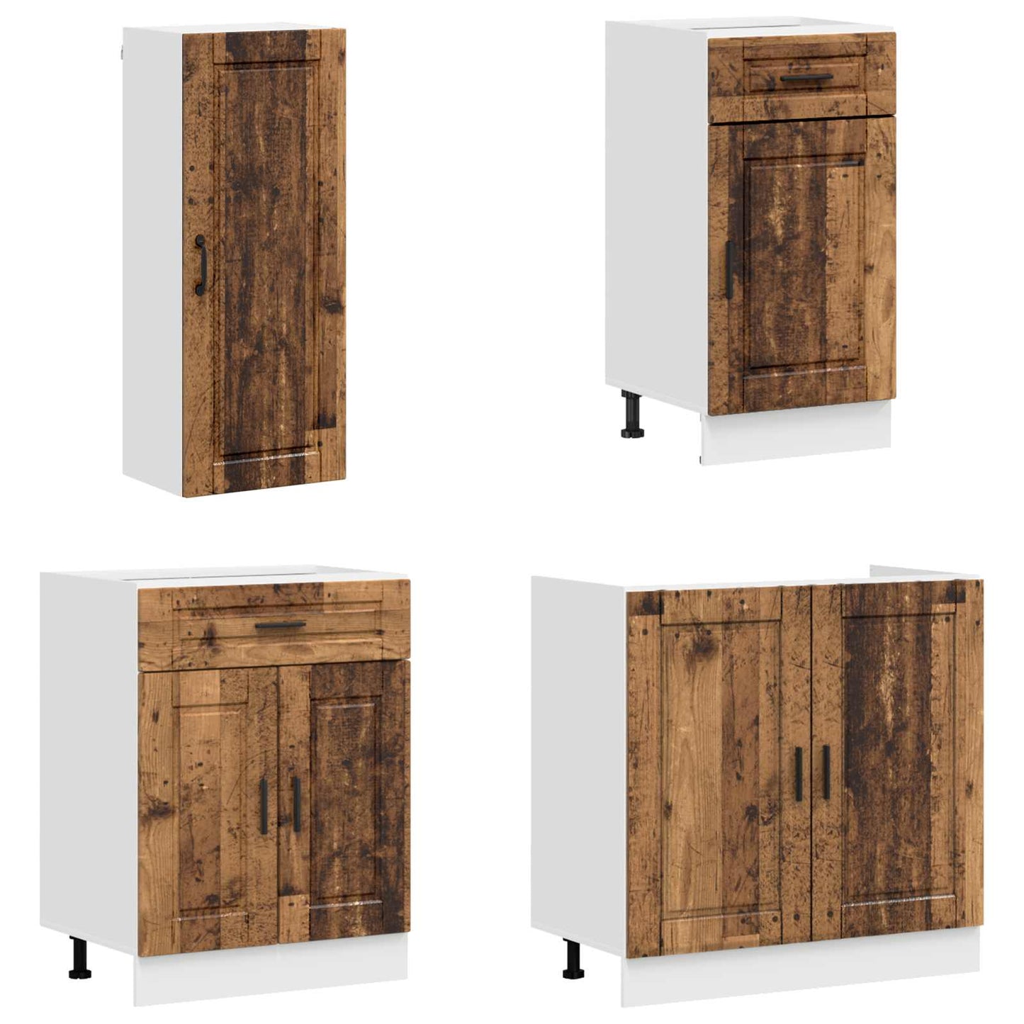 Kitchen Unit PORTO 8 pcs Old Wood Engineered Wood