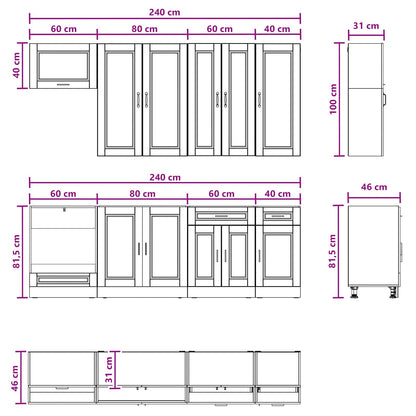 Kitchen Unit PORTO 8 pcs Artisan Oak Engineered Wood