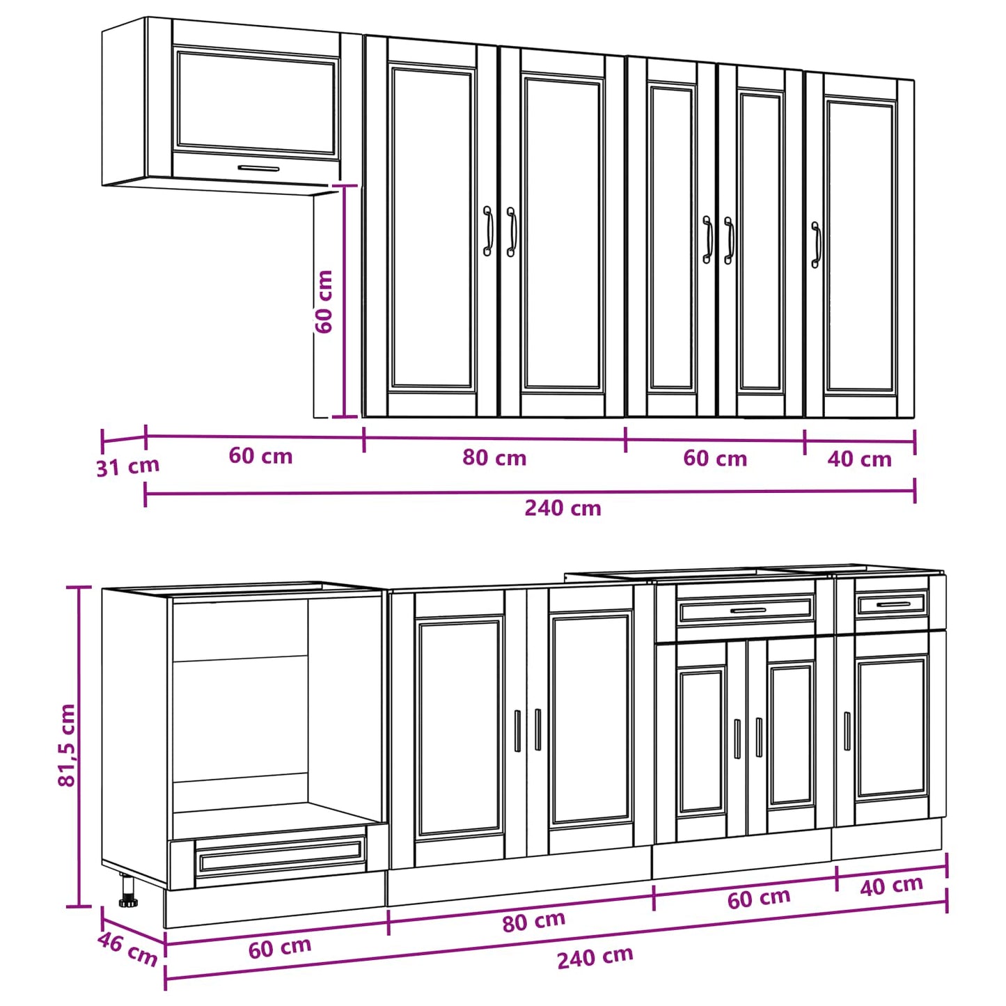 Kitchen Unit PORTO 8 pcs Artisan Oak Engineered Wood