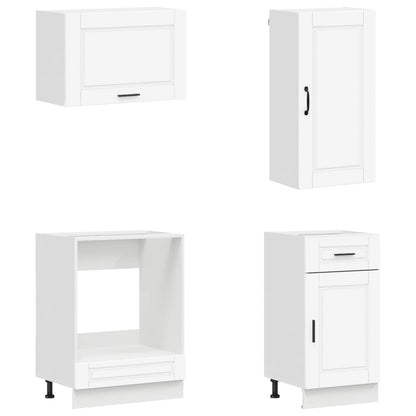 Cabinet Set with Drawer with Shelf 8 pcs White Engineered Wood
