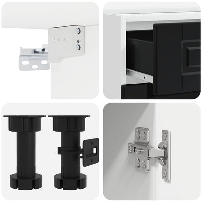 Kitchen Unit PORTO 8 pcs Black Engineered Wood