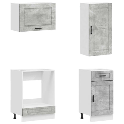 Kitchen Unit PORTO 8 pcs Concrete Grey Engineered Wood