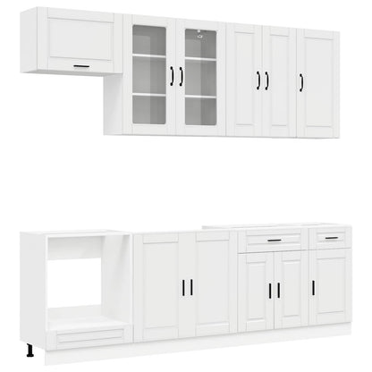 Kitchen Unit PORTO 8 pcs High Gloss White Engineered Wood