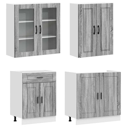 Kitchen Unit PORTO 8 pcs Grey Sonoma Engineered Wood