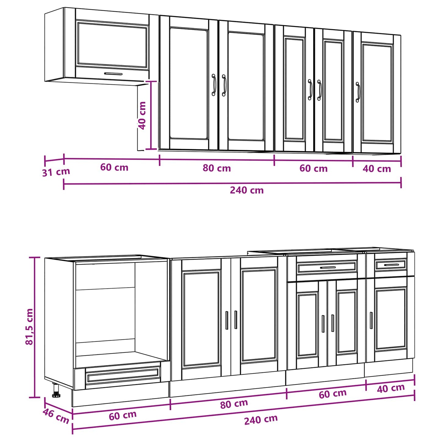 Kitchen Unit PORTO 8 pcs Grey Sonoma Engineered Wood