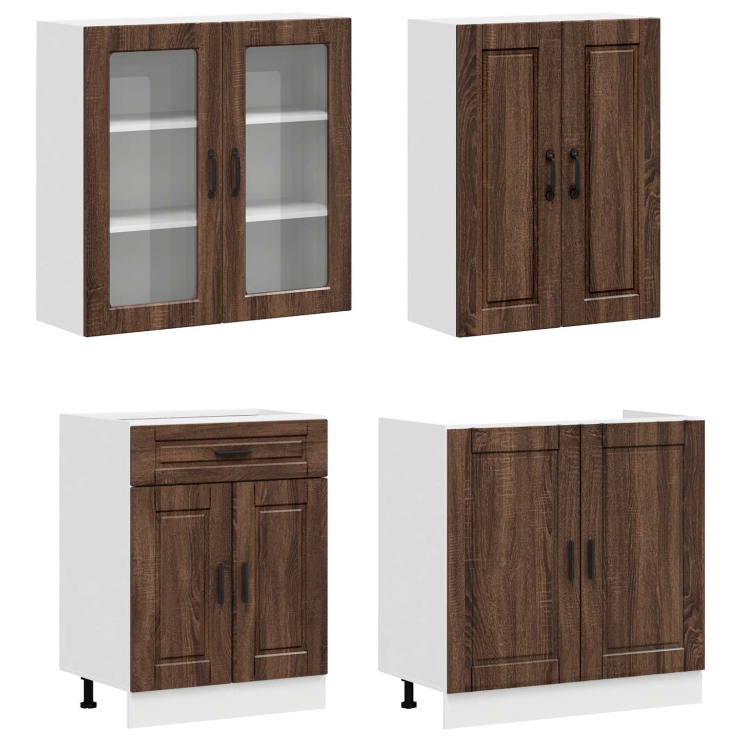 Kitchen Unit PORTO 8 pcs Brown Oak Engineered Wood