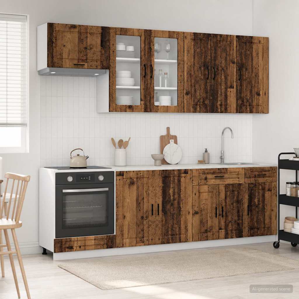 Kitchen Unit PORTO 8 pcs Old Wood Engineered Wood