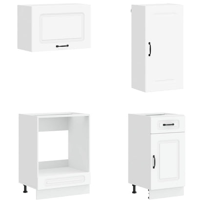 Cabinet Set with Drawer with Shelf 8 pcs White Engineered Wood