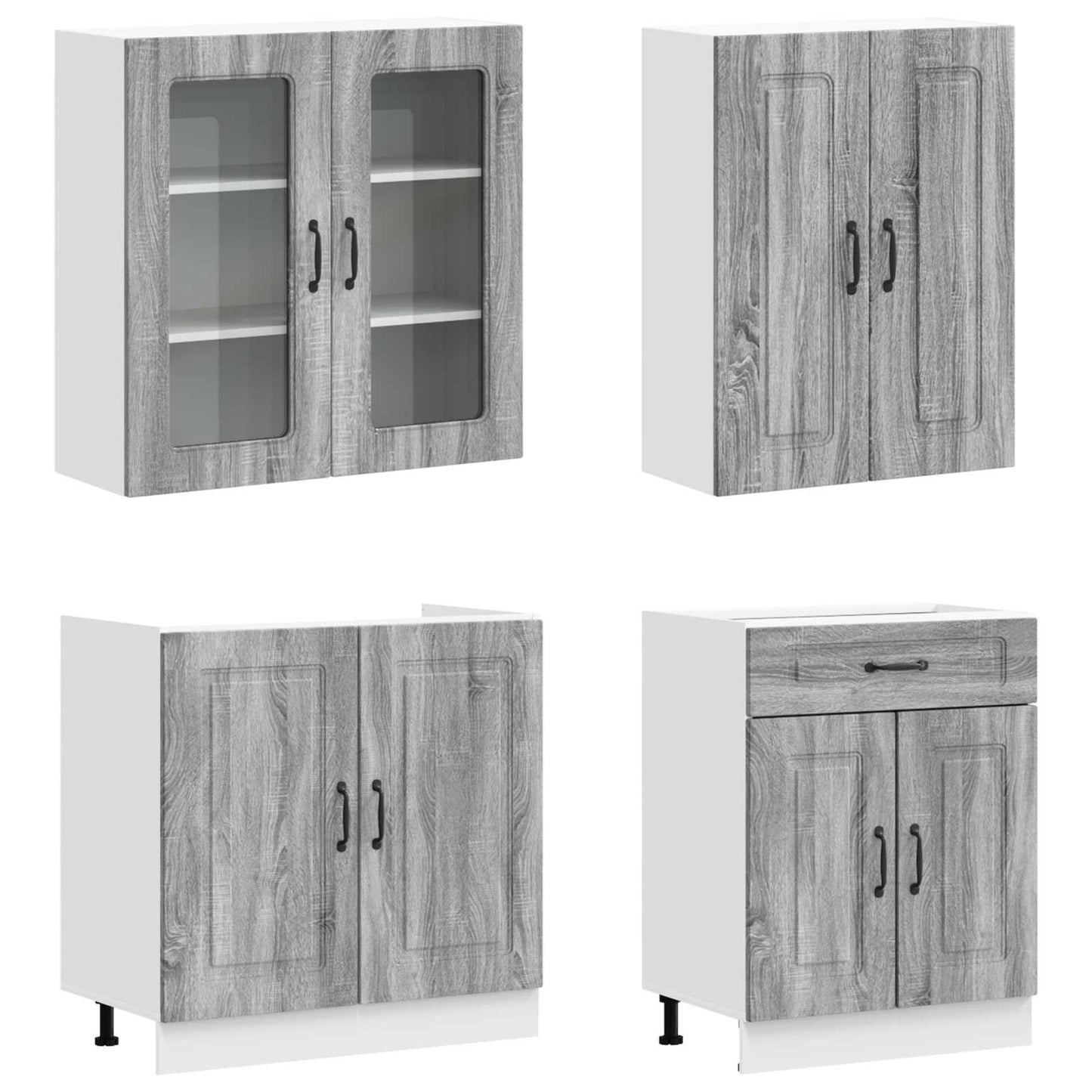 Kitchen Unit KALMAR 8 pcs Grey Sonoma Engineered Wood