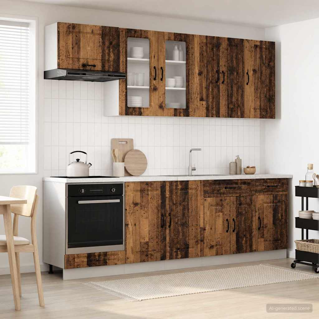 Kitchen Unit KALMAR 8 pcs Old Wood Engineered Wood