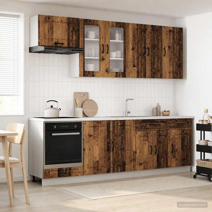Kitchen Unit KALMAR 8 pcs Old Wood Engineered Wood
