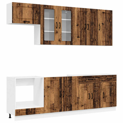 Kitchen Unit KALMAR 8 pcs Old Wood Engineered Wood