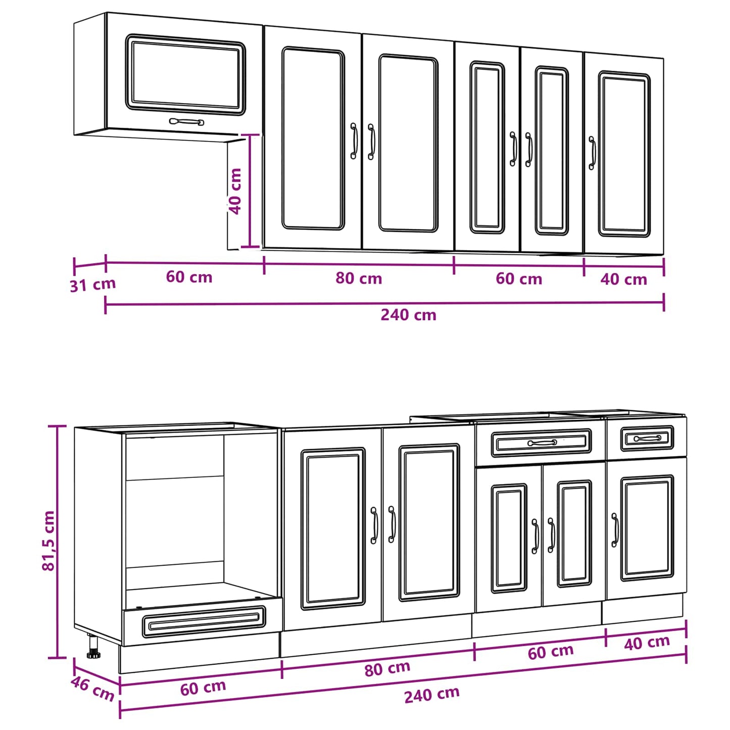 Kitchen Unit KALMAR 8 pcs Artisan Oak Engineered Wood