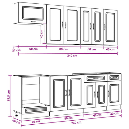Kitchen Unit KALMAR 8 pcs Artisan Oak Engineered Wood