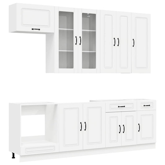 Kitchen Unit KALMAR 8 pcs White Engineered Wood