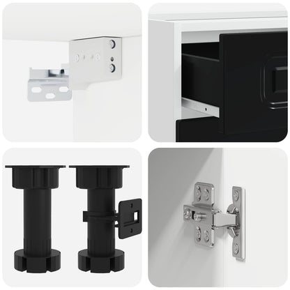 Kitchen Unit KALMAR 8 pcs Black Engineered Wood