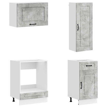 Kitchen Unit KALMAR 8 pcs Concrete Grey Engineered Wood