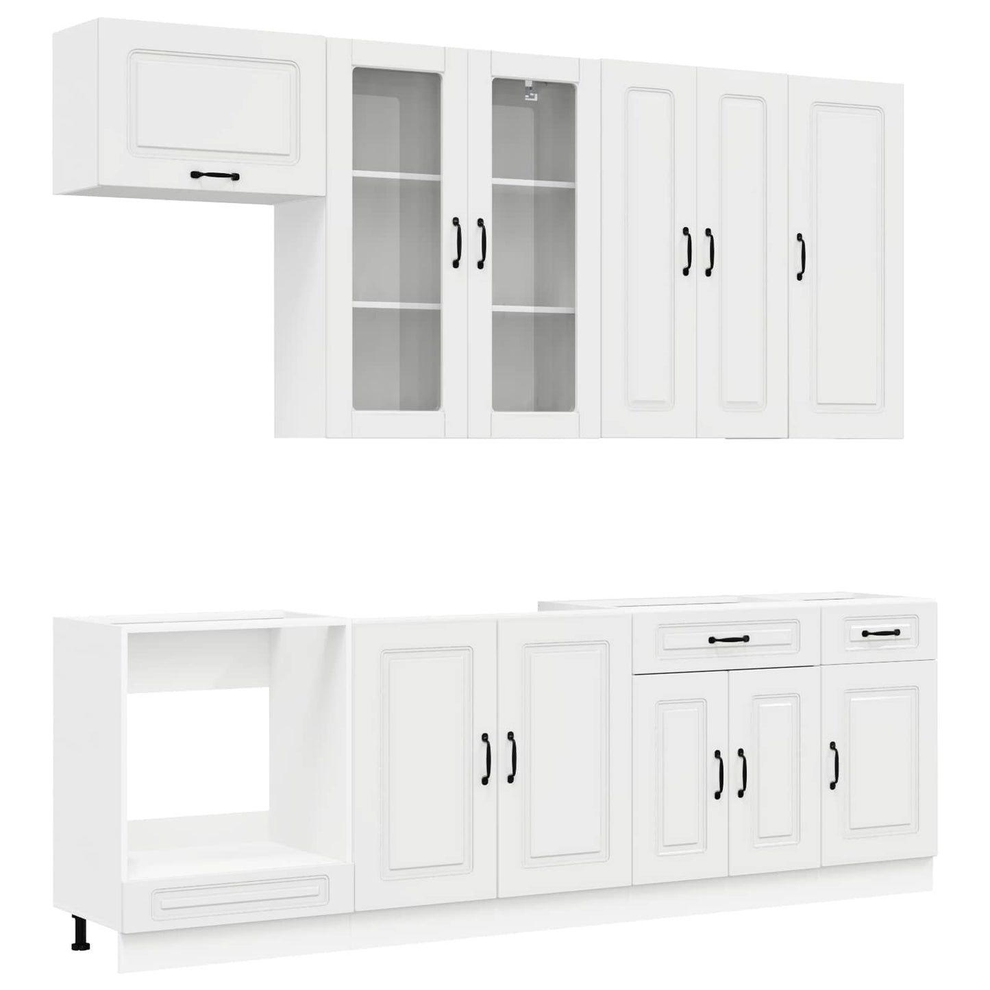 Kitchen Unit KALMAR 8 pcs High Gloss White Engineered Wood