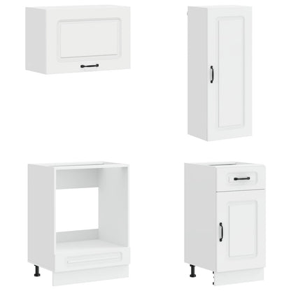 Kitchen Unit KALMAR 8 pcs High Gloss White Engineered Wood