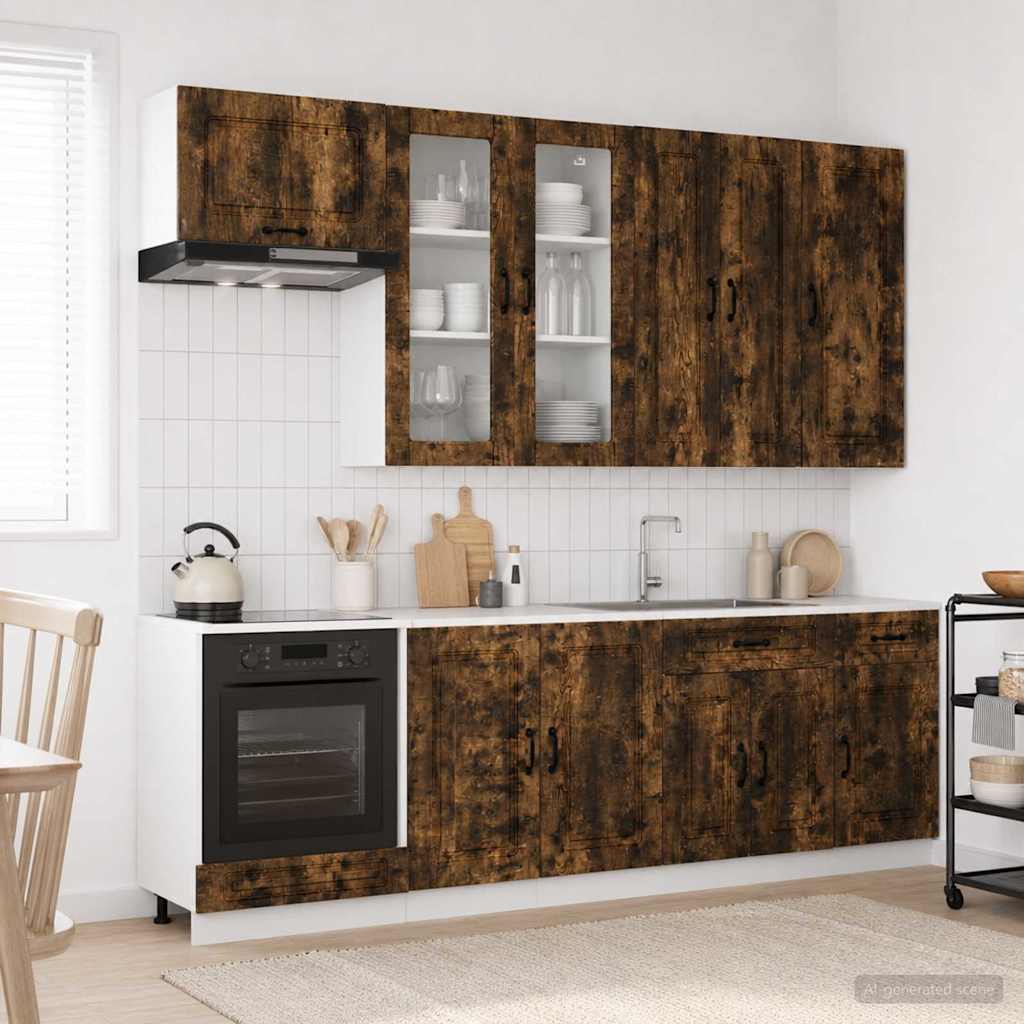 Kitchen Unit KALMAR 8 pcs Smoked Oak Engineered Wood
