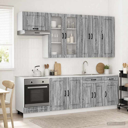 Kitchen Unit KALMAR 8 pcs Grey Sonoma Engineered Wood