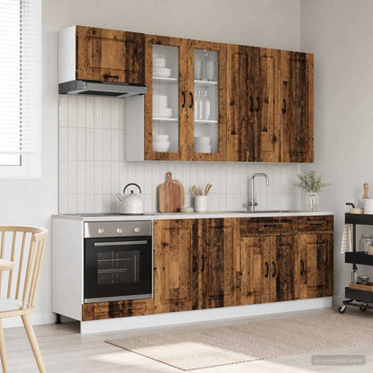 Kitchen Unit KALMAR 8 pcs Old Wood Engineered Wood