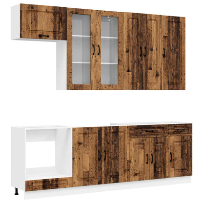 Kitchen Unit KALMAR 8 pcs Old Wood Engineered Wood