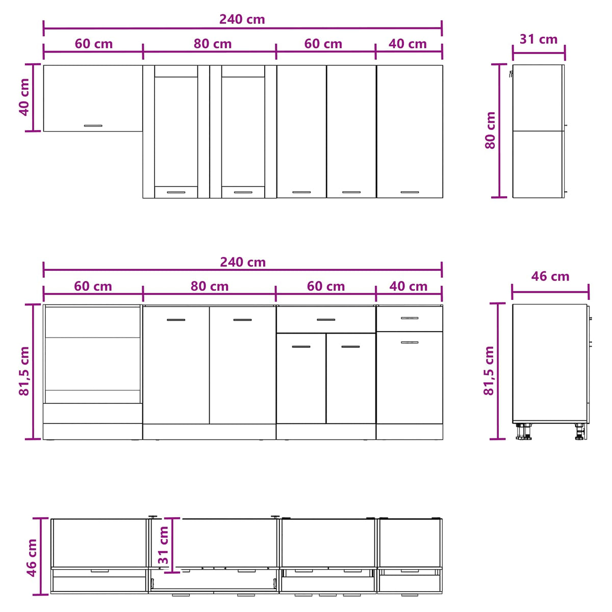 Kitchen Unit LYON 8 pcs Grey Sonoma Engineered Wood