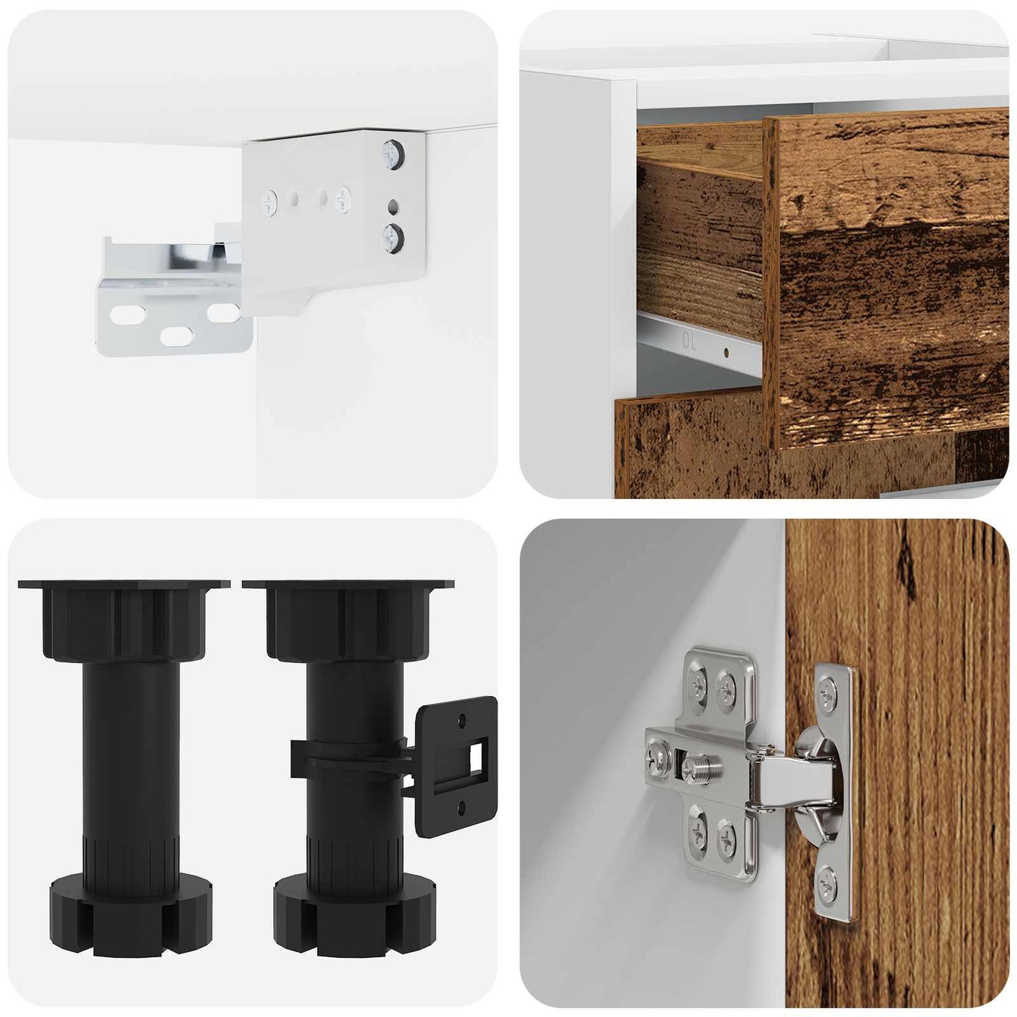 Kitchen Unit LYON 8 pcs Old Wood Engineered Wood