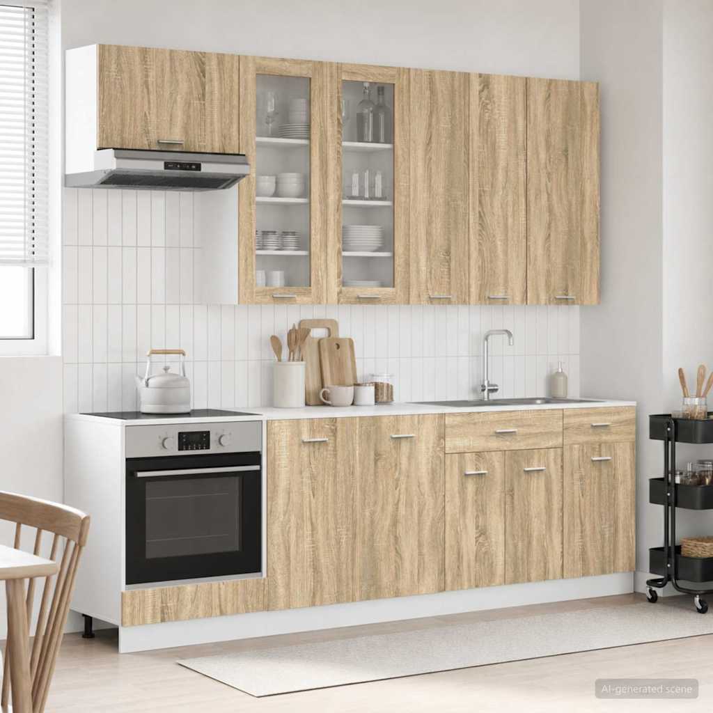 Kitchen Unit LYON 8 pcs Sonoma Oak Engineered Wood