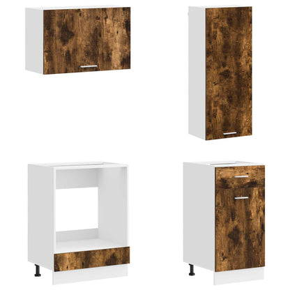 Kitchen Unit LYON 8 pcs Smoked Oak Engineered Wood