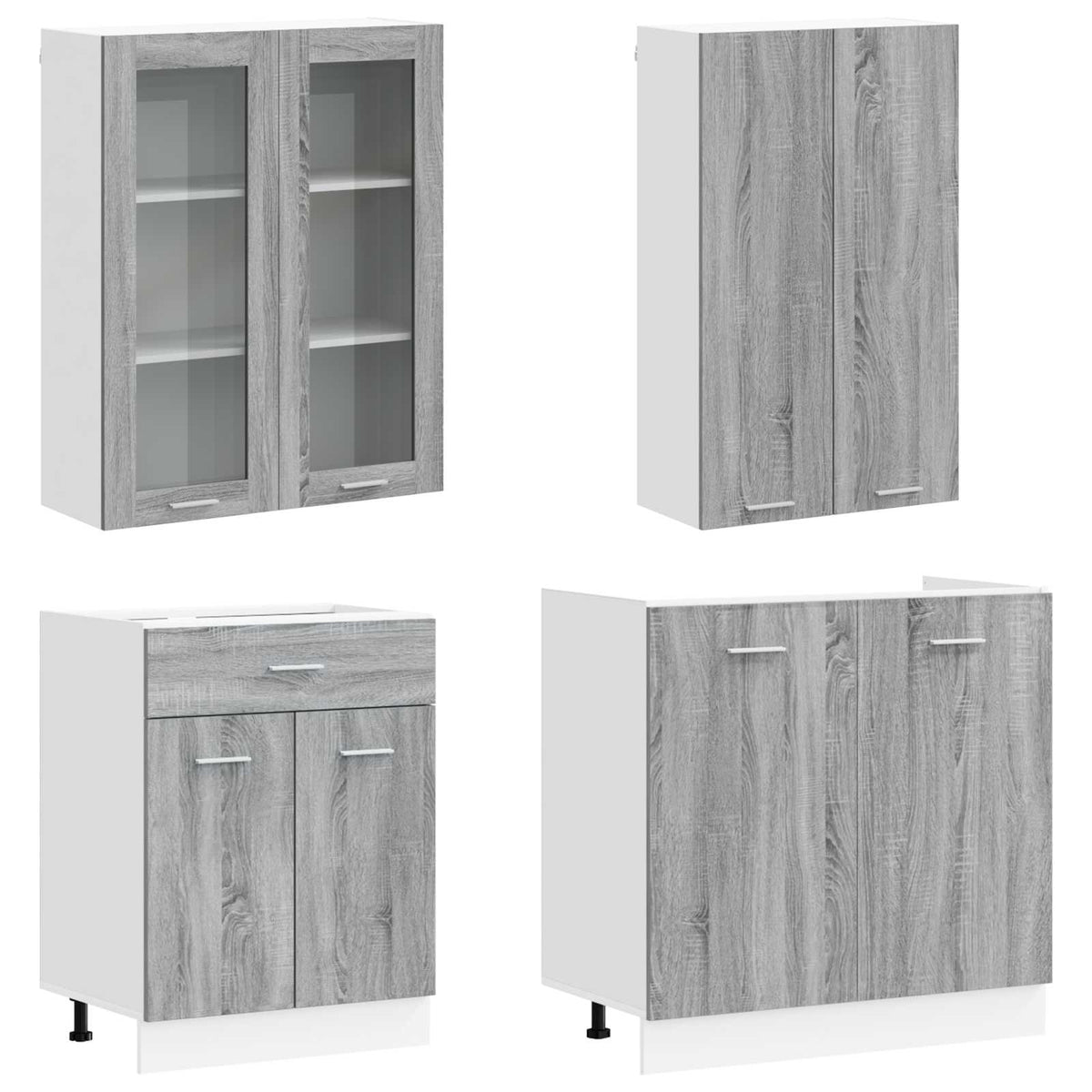 Kitchen Unit LYON 8 pcs Grey Sonoma Engineered Wood