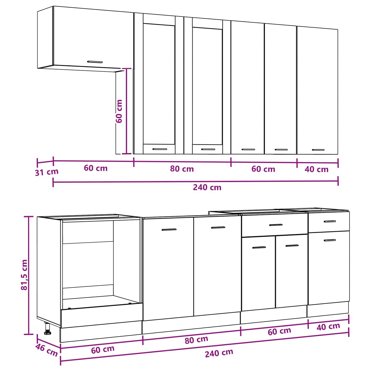 Kitchen Unit LYON 8 pcs Artisan Oak Engineered Wood