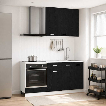Kitchen Unit LYON 5 pcs Black Oak Engineered Wood