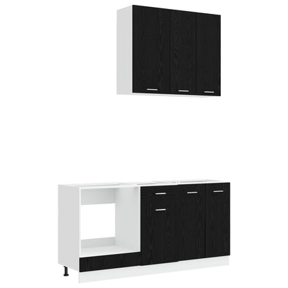 Kitchen Unit LYON 5 pcs Black Oak Engineered Wood