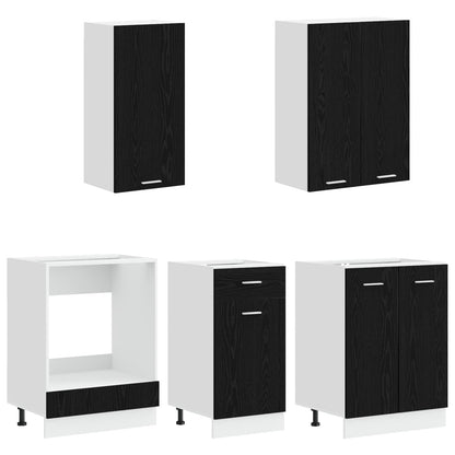Kitchen Unit LYON 5 pcs Black Oak Engineered Wood